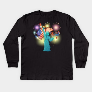 4th of July Statue of Liberty Kids Long Sleeve T-Shirt